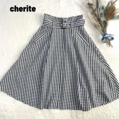 cherite ギンガムチェック ベルト付きフレアスカート カーリー 量産型