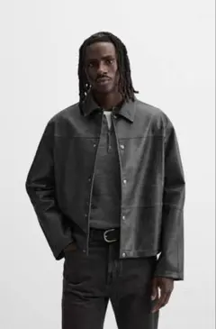 【完売品】ZARA グラデーション フェイクレザー ジャケット Lサイズ 美品