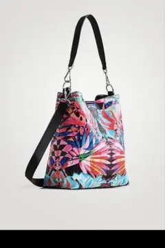 デシグアル Desigual 抽象的 マキシバケットバッグ　(ピンク)