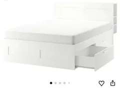 【IKEA BRIMNES ダブルベッド 160×200引き取り限定(東京都