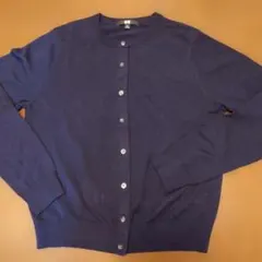 UNIQLO メリノクルーネックカーディガン 　ネイビー　Mサイズ