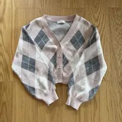 Lovetoxic アーガイル柄 カーディガン