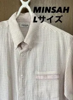 MINSAH（ミンサー）かりゆしウェア　半袖シャツ Lサイズ