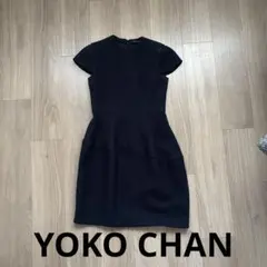YOKO CHAN ネイビー 半袖ミニワンピースのサムネイル