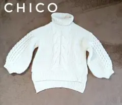 極美品 フーズフーチコ ニット CHICO タートルネックニット ホワイト