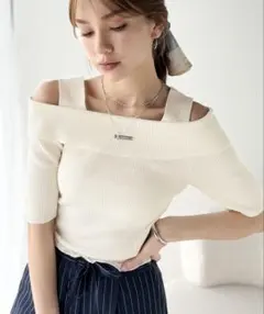 オフショルニット 半袖のサムネイル