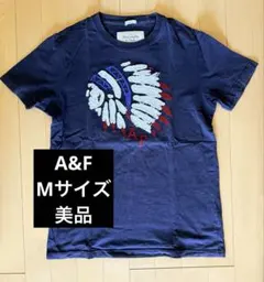 美品Abercrombie & Fitch アバクロ　ネイビー Tシャツ M