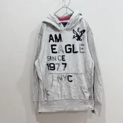 ⚫︎AMERICAN EAGLE 【XS/TP】 パーカー パッチワーク グレー