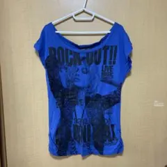 VENCE 半袖Tシャツ ブルー ロックプリントのサムネイル