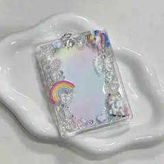 硬質ケース B8 レースデコ トレカケース ユニコーン キーホルダー HANA