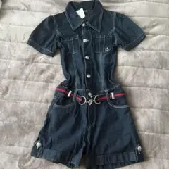 00s y2k ベルト付きデニムオールインワン マリンコア コケット 平成女児