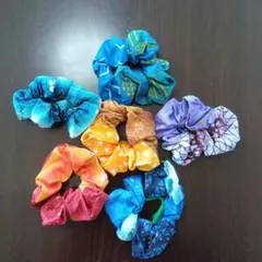 鬼滅風手作り布製ヘアゴム 6個セット