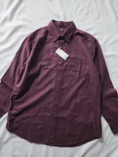 【新品】ユニクロ　大きいサイズ　XL　フランネルシャツ　ワイン