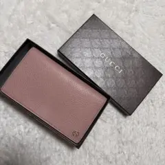 GUCCI ピンク レザー ウオレットチェーンバック　箱付き