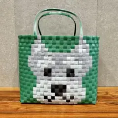 ご注文品　立ち耳シュナウザー★プラカゴ★お散歩バッグ　PPバンド エコバッグ