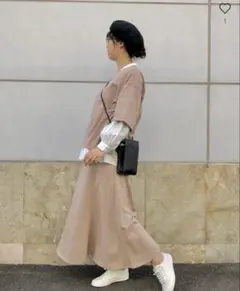 UNIQLO オーバーサイズT(5分袖)フレアロングスカート セットアップ M