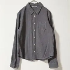 ヴィンテージ　レトロ　柄シャツ　総柄　ギンガムチェック　黒　ブラック