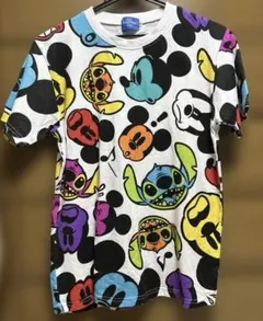 Tokyo Disney Resort ミッキー＆スティッチ総柄Tシャツ S