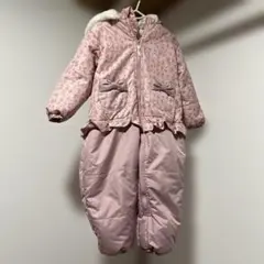 子供用スキーウェア 花柄 ピンク