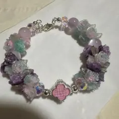 ハンドメイド 花モチーフ ブレスレット