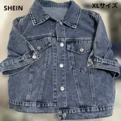 SHEIN クロップド デニムジャケット レディース 半袖 XLサイズ