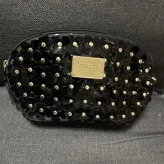 Victoria's Secret 黒ポーチ 花モチーフ