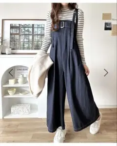 2wayで楽しむ！旬シルエット。太ベルトライトオンスデニムサロペット