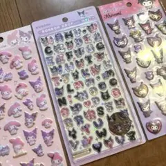 正規品 ボンボンドロップシール サンリオ 文字 クロミ ぷくっとシール メロクロ