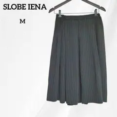 スローブイエナ　フレアスカート　ひざ丈　ブラック　ストライプ　M　春夏秋