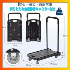 折りたたみ台車小型 73×47cm 静音キャスター 耐荷重100kg コンパクト 