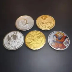 ドラゴンボール S&B スナック メンコ 金・銀・キラ 5枚セット