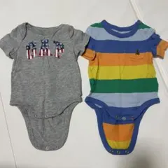 2枚セットGAP ボディスーツ 50 60 新生児 ベビー ロンパース
