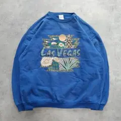 LAS VEGAS XL相当 ラスベガス 裏起毛 スウェット トレーナー ブルー