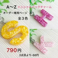 イニシャルバックチャーム【オーダー専用ページ】 イニシャルキーホルダー