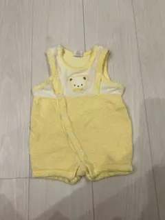 BabyGroe イエロー クマ刺繍ロンパース 50-65