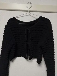 ブラック クロップドカーディガン Mサイズ