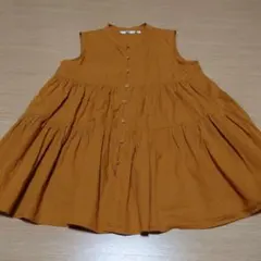 UNIQLO ●ノースリーブ ティアードブラウス マスタードSのサムネイル