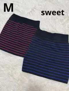 美品　sweet ネオンボーダーミニタイトスカート　2枚セット