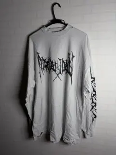 BALENCIAGA メタルロゴ デストロイ加工 ロングスリーブTシャツホワイトのサムネイル