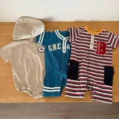 Converse ⭐︎ ロンパース 70 3点 まとめ売り 保育園着 ① 男の子