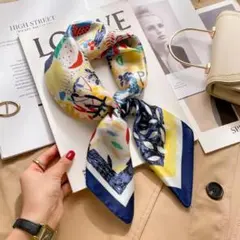 スカーフ　シルク風　ストール　レディース　薄手　レトロ