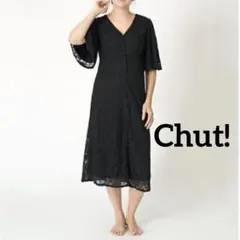 新品　レディース　Chut! ロングワンピース　黒　M レース　5分袖　半袖