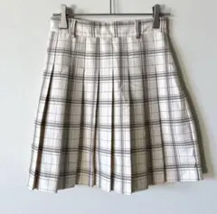 ハニーズ チェック柄 プリーツスカート ミニ丈 S 茶白 ポリエステル 通学のサムネイル