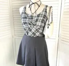 バーバリー　ブルーレーベル ツイストチェックトップス　ニット　ノースリーブ