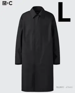 ユニクロC ブロックテックステンカラーコート ブラックL UNIQLO C