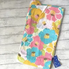 新品 未使用 浴衣 単品 花柄 カラフル レトロモダン 椿 お洒落 花火 夏
