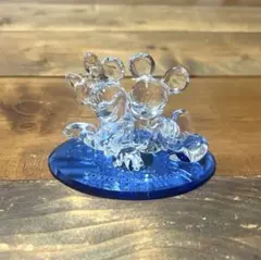 ディズニー ミッキー ミニー クリスタルの置物