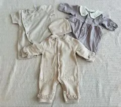 ロンパース　ママラク　女の子　50〜70サイズ　3点まとめ売り