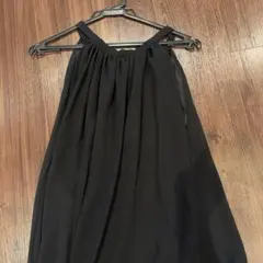 2way ブラックロングドレス ウエストリボン付き