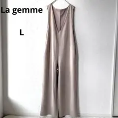 ラジエム　Vネックオールインワン サロペット　サラサラ感　ワイドパンツ　ゆったり